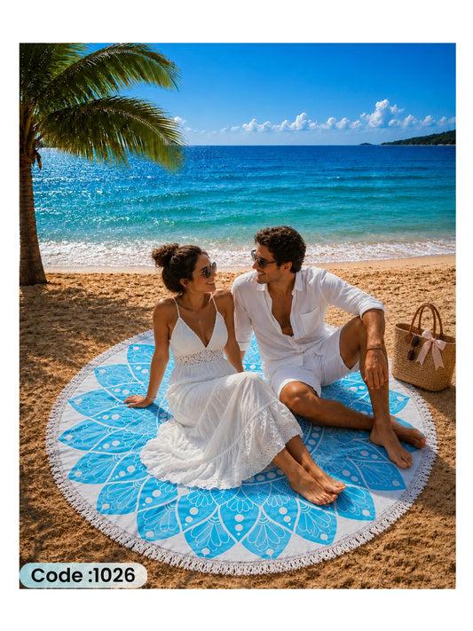Ocean Mandala Round Beach Blanket – Code 1026