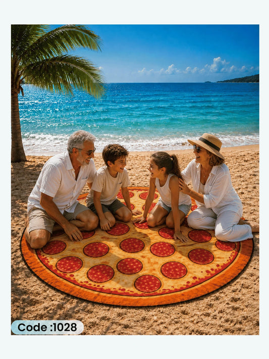 Pepperoni Pizza Round Beach Blanket – Code 1028