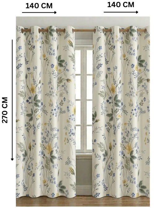 Soft Flowers - ستارة قطيفة همر 280سم×270 سم | طباعة ديجيتال