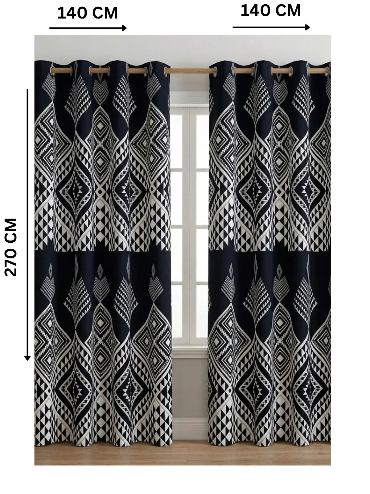 Geometric Pattern - ستارة قطيفة همر 280سم×270 سم | طباعة ديجيتال