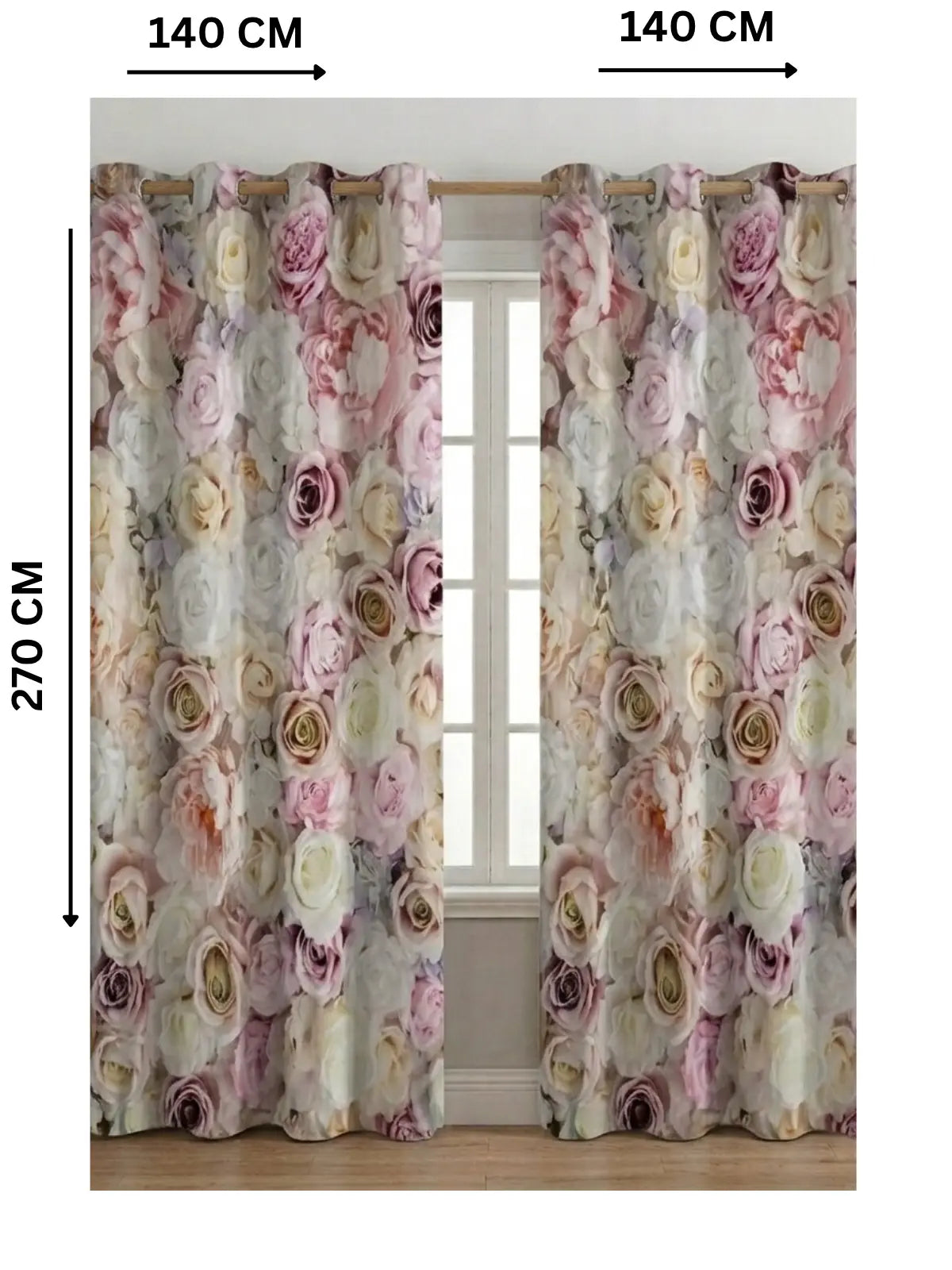 Romantic Roses - ستارة قطيفة همر ورود ناعمة 280سم×270 سم | طباعة ديجيتال