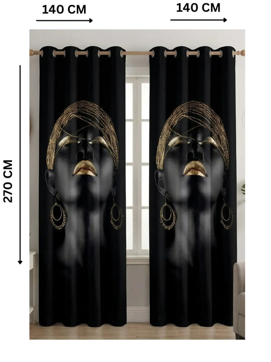 Black Gold - ستارة قطيفة همر مودرن بطباعة فنية راقية 280سم×270 سم | طباعة ديجيتال