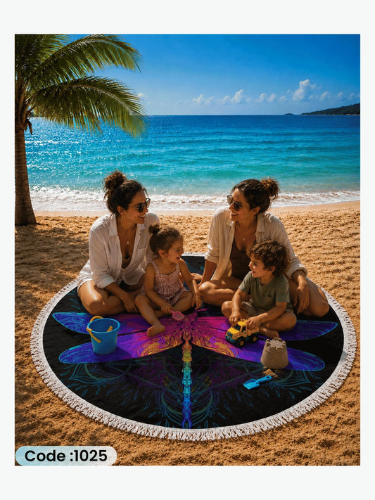 Mystic Dragonfly Round Beach Blanket – Code 1025