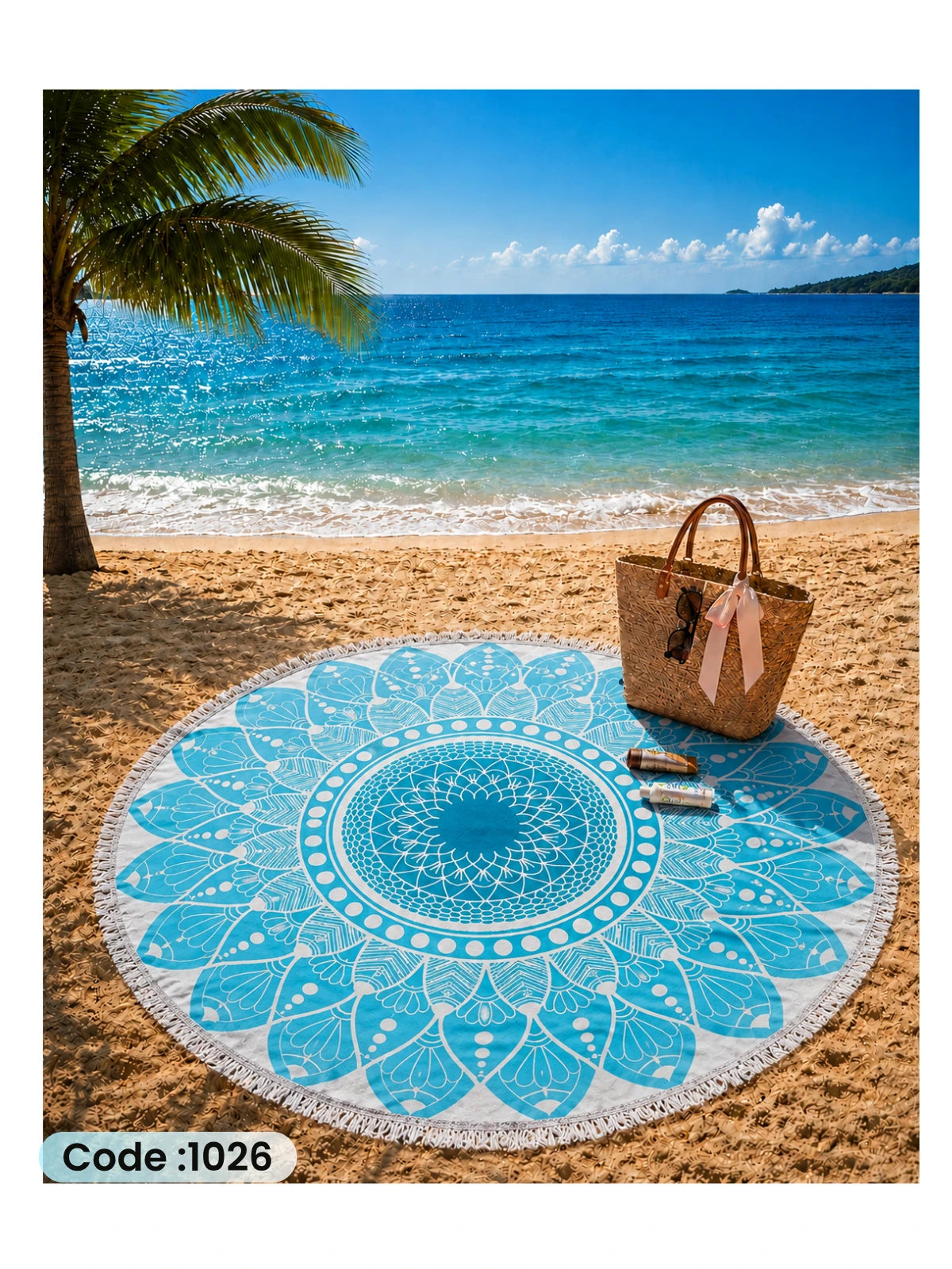 Ocean Mandala Round Beach Blanket – Code 1026