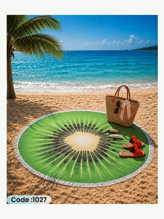 Kiwi Slice Round Beach Blanket – Code 1027