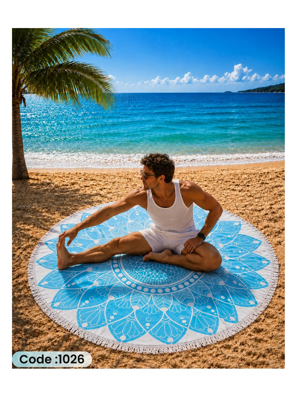 Ocean Mandala Round Beach Blanket – Code 1026