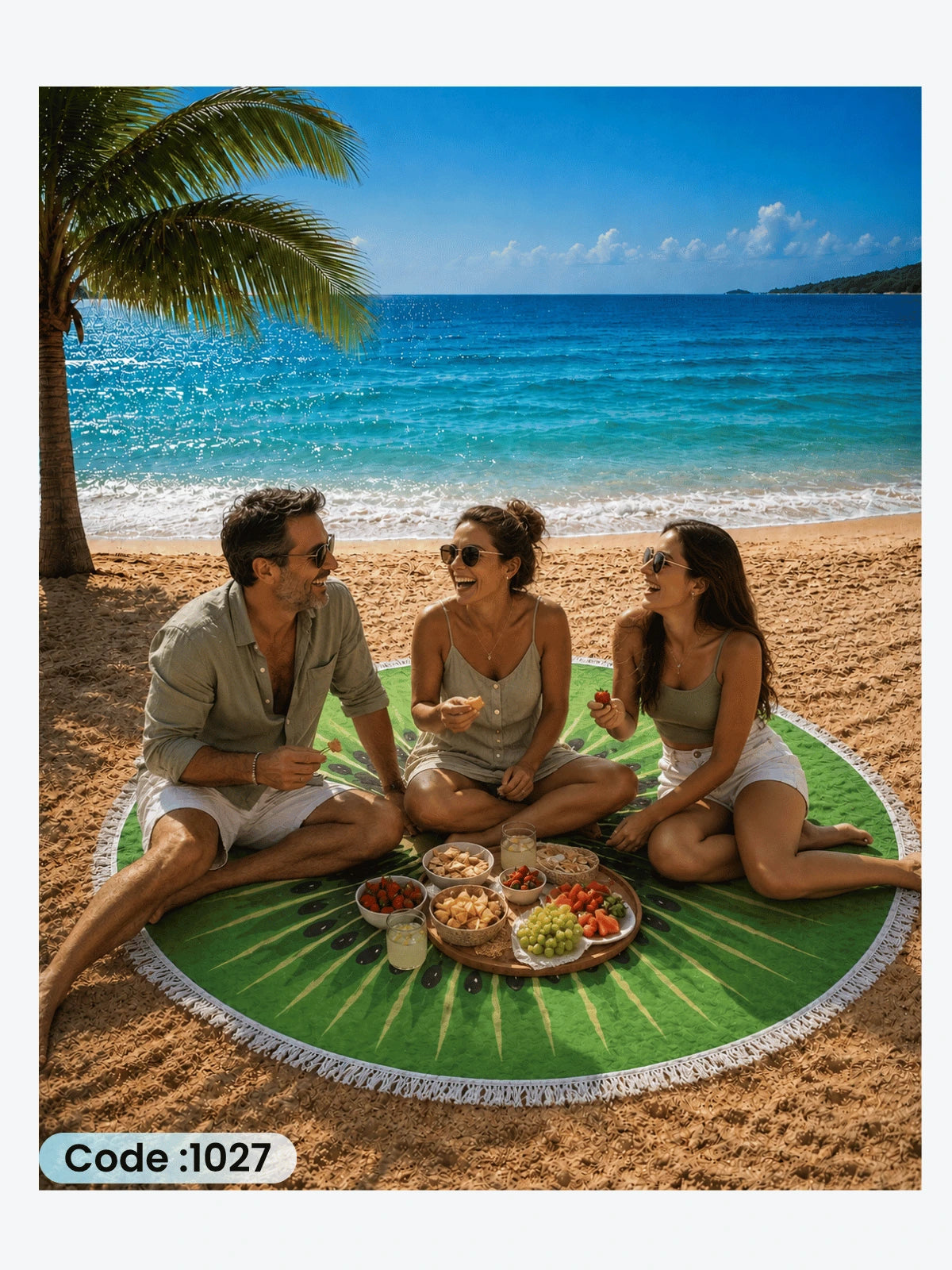 Kiwi Slice Round Beach Blanket – Code 1027