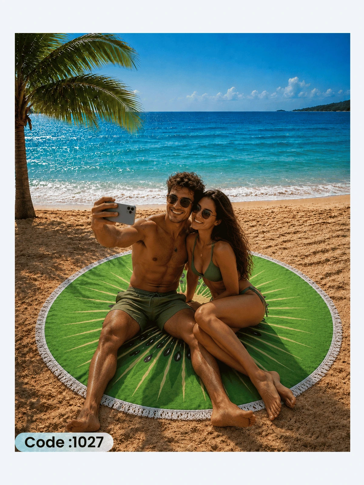 Kiwi Slice Round Beach Blanket – Code 1027