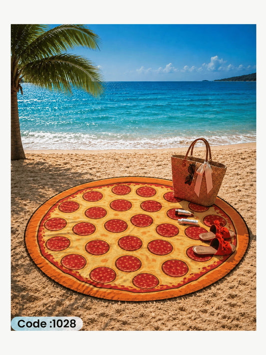 Pepperoni Pizza Round Beach Blanket – Code 1028