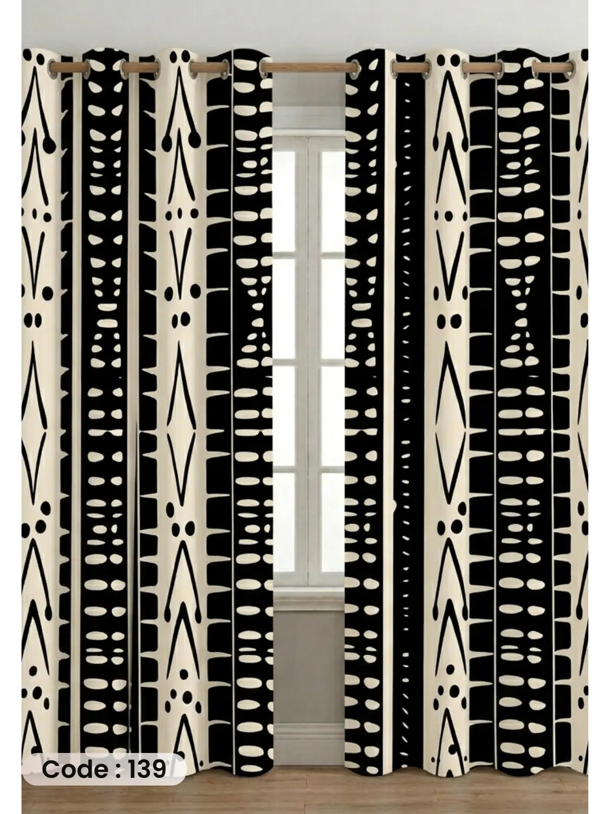 Trible Lines - ستارة قطيفة همر  280سم×270 سم | طباعة ديجيتال
