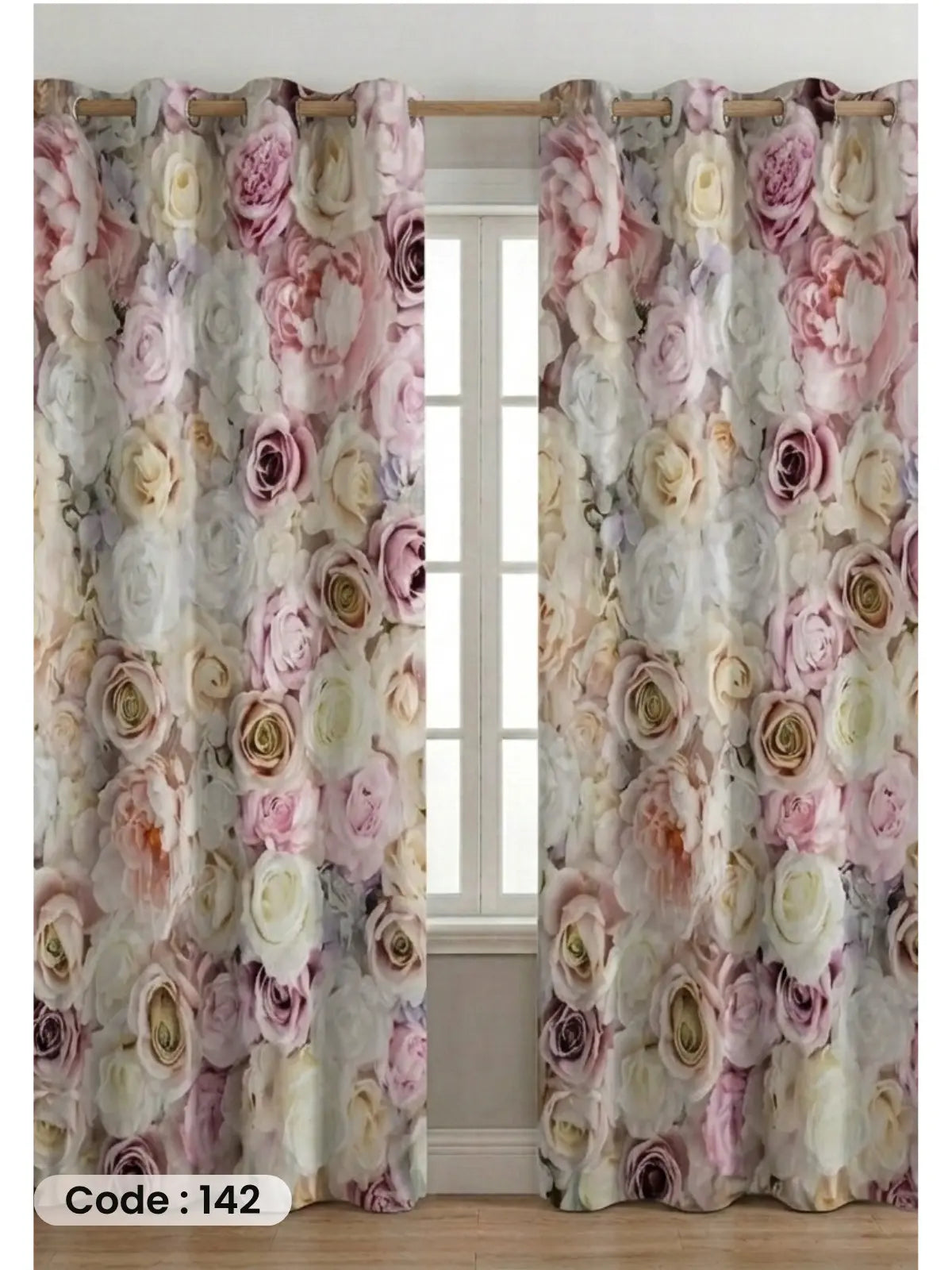 Romantic Roses  - ستارة قطيفة همر ورود ناعمة  280سم×270 سم | طباعة ديجيتال