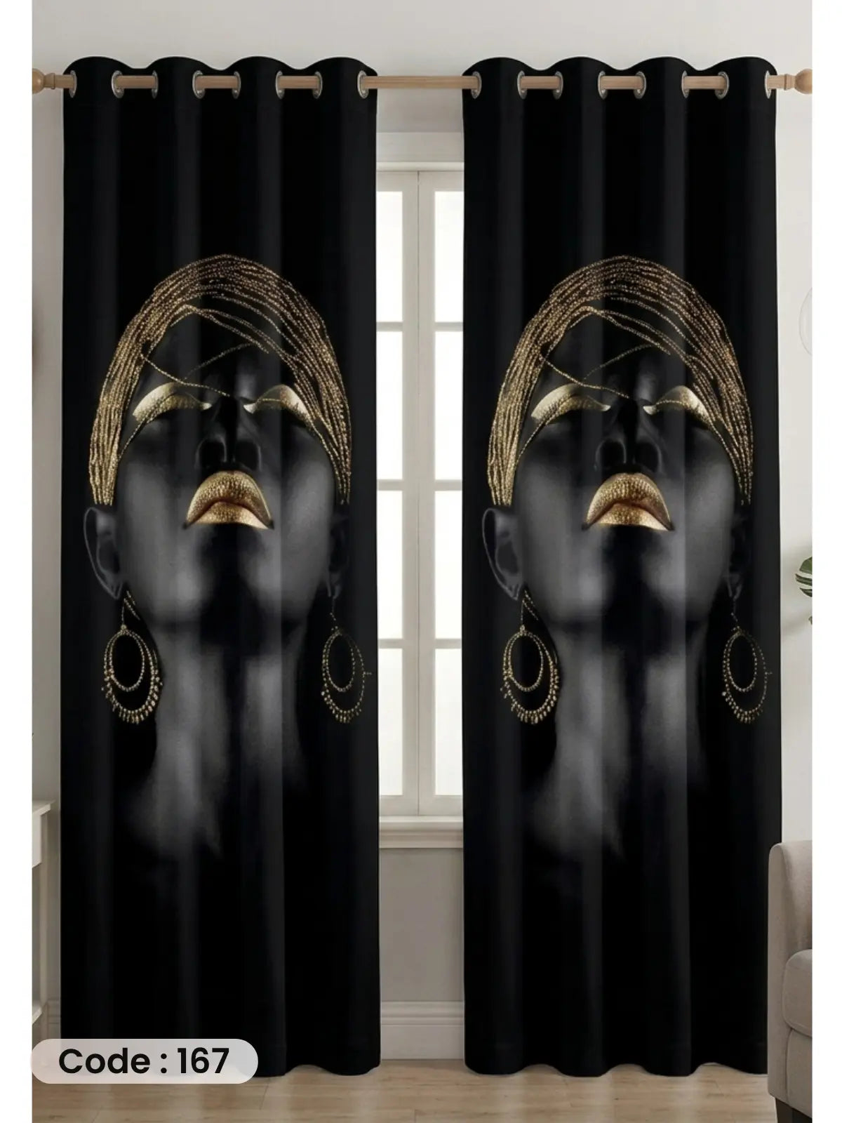 Black Gold - ستارة قطيفة همر مودرن بطباعة فنية راقية 280سم×270 سم | طباعة ديجيتال