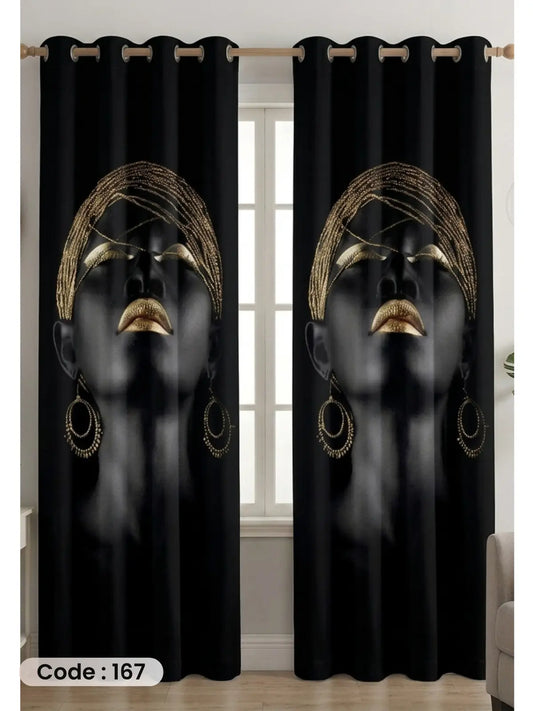 Black Gold - ستارة قطيفة همر مودرن بطباعة فنية راقية 280سم×270 سم | طباعة ديجيتال