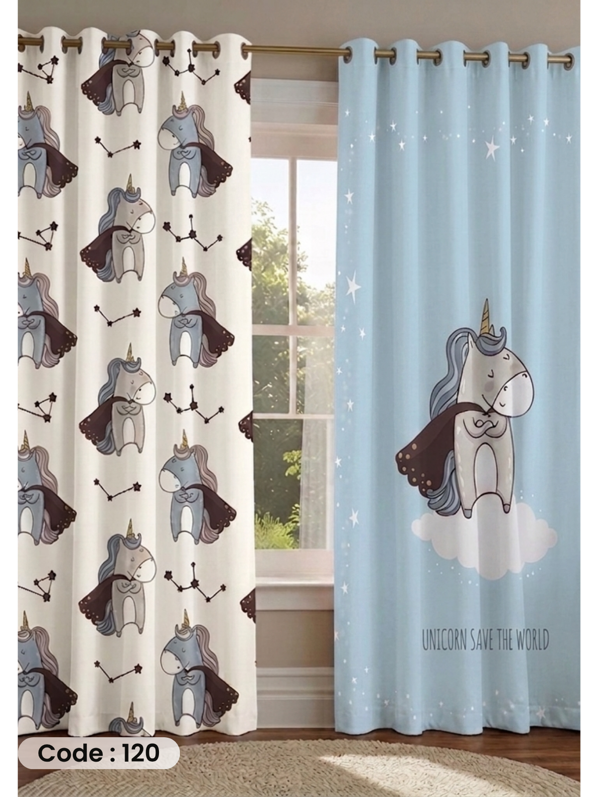 Unicorn Sky  - ستارة أطفال 280سم×270 سم | طباعة ديجيتال