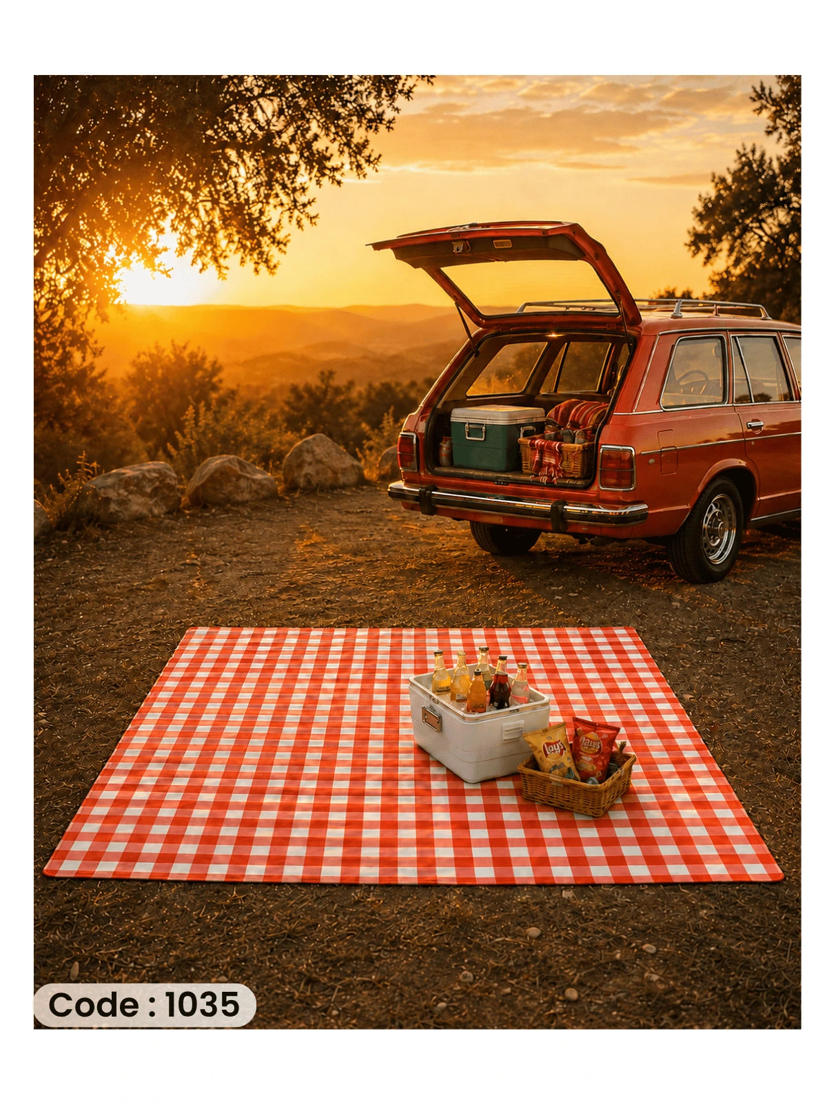 Classic Gingham Picnic Tablecloth | Premium Cotton Collection - مفرش كاروهات كلاسيك للحدائق والرحلات – قطن فاخر