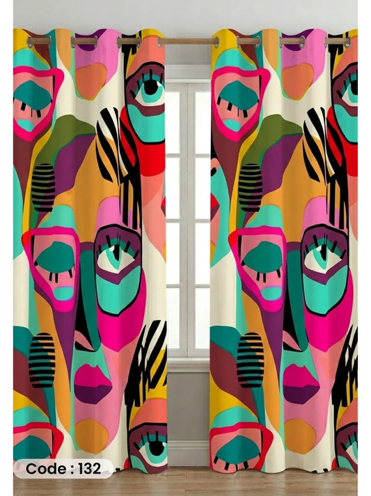 Abstract Colors - ستارة قطيفة همر  280سم×270 سم | طباعة ديجيتال