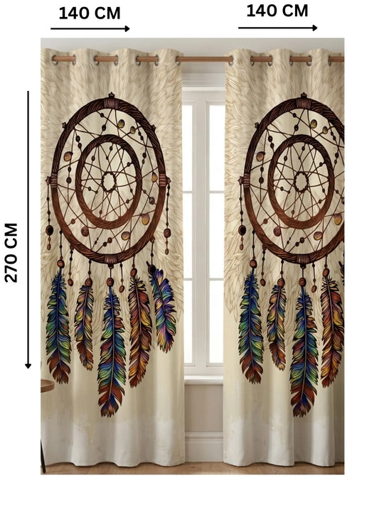 Dream Catcher - ستارة قطيفة همر مودرن بريش ملون  280سم×270 سم | طباعة ديجيتال