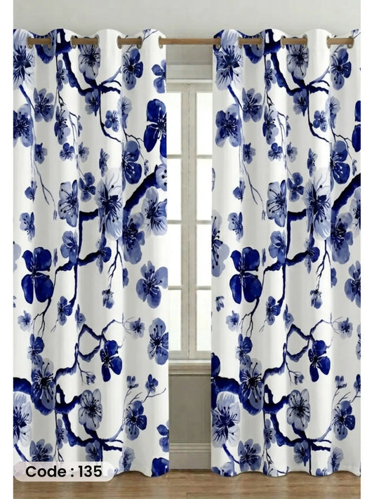 Blue Blossom - ستارة قطيفة همر  280سم×270 سم | طباعة ديجيتال