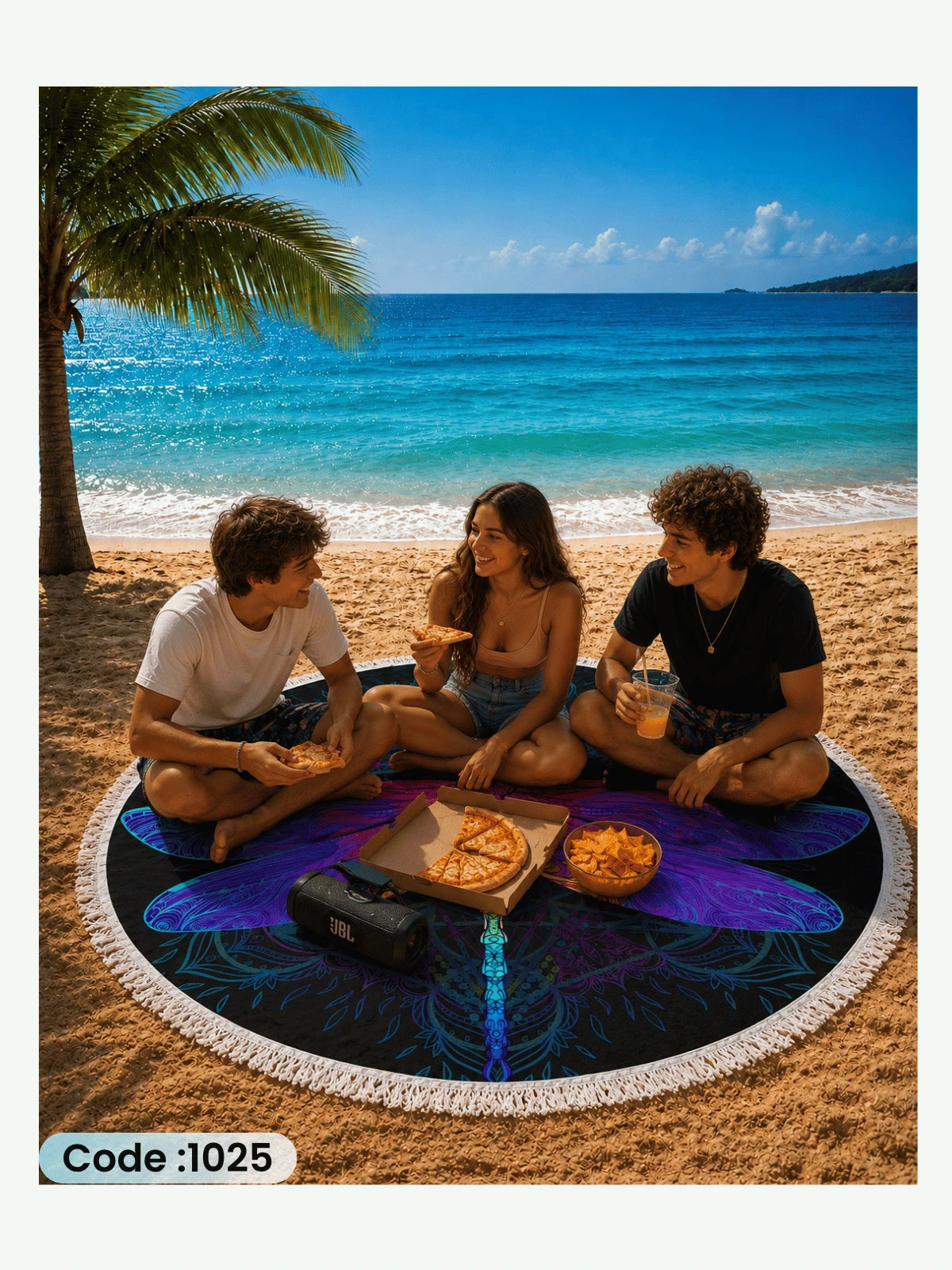 Mystic Dragonfly Round Beach Blanket – Code 1025