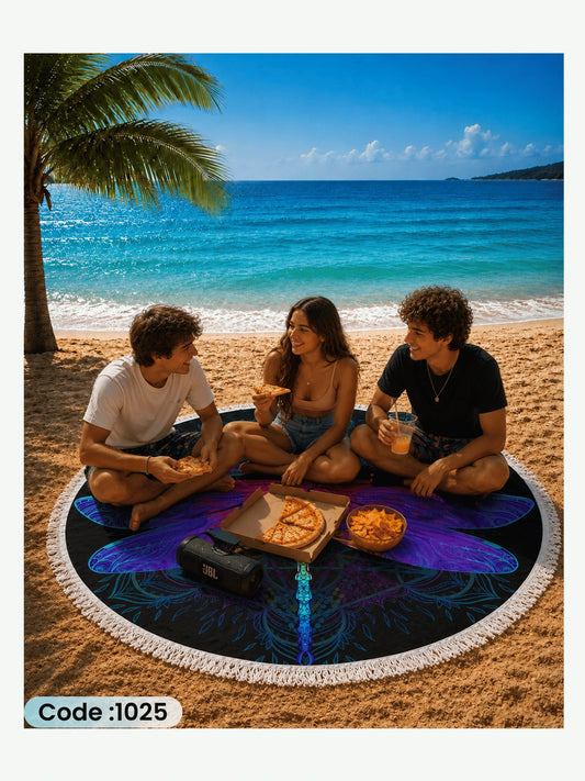 Mystic Dragonfly Round Beach Blanket – Code 1025