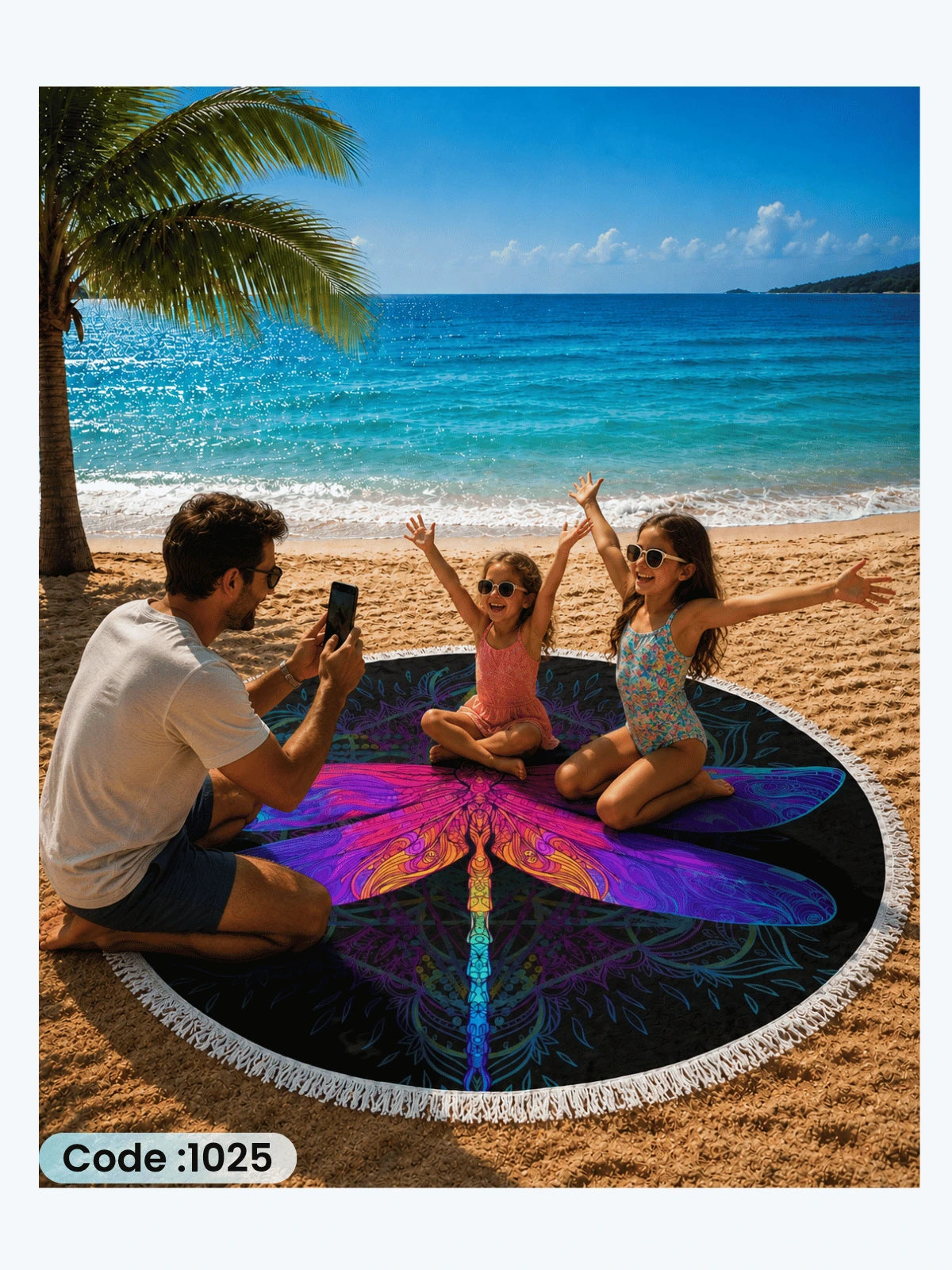 Mystic Dragonfly Round Beach Blanket – Code 1025