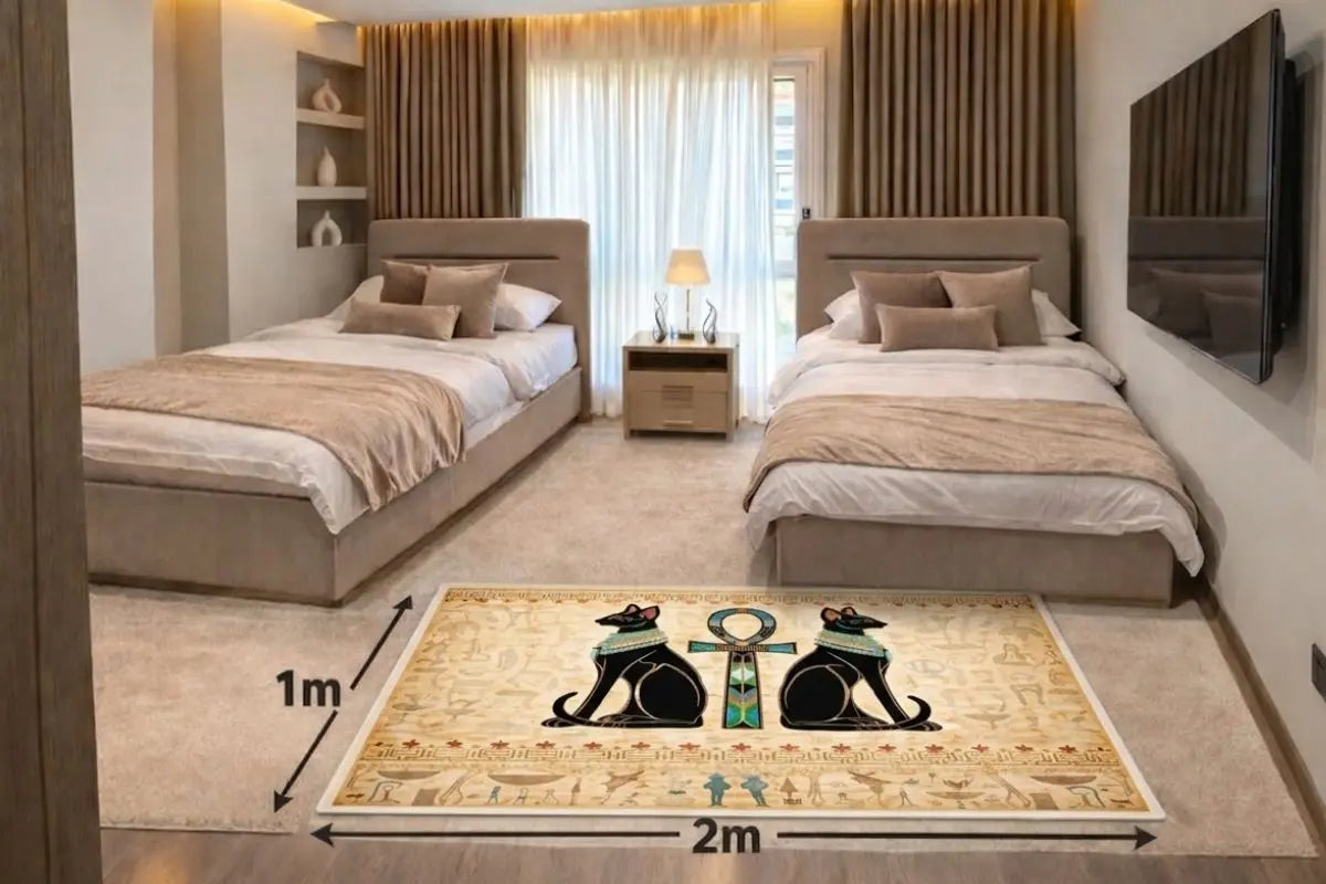  بديل سجاد فرعوني فاخر – تصميم باستت المصرية مع رمز العنخ