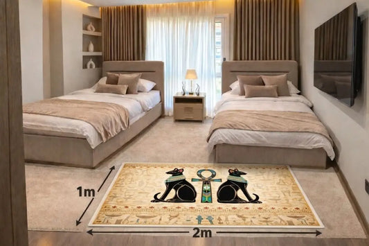  بديل سجاد فرعوني فاخر – تصميم باستت المصرية مع رمز العنخ