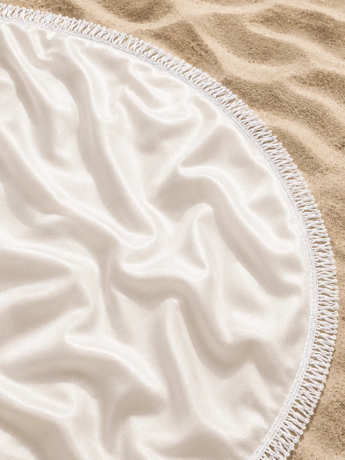 Pink Watermelon Beach Blanket | سجادة شاطئ دائرية بتصميم البطيخ الوردي من الكتان - كود 1002