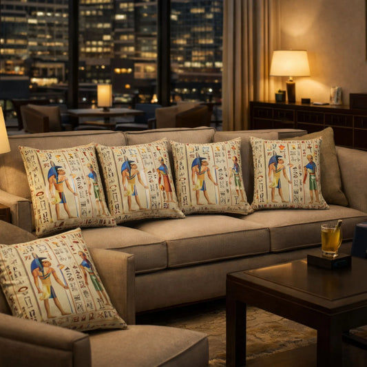 egyptian-ancient-figures-hieroglyphic-cushion