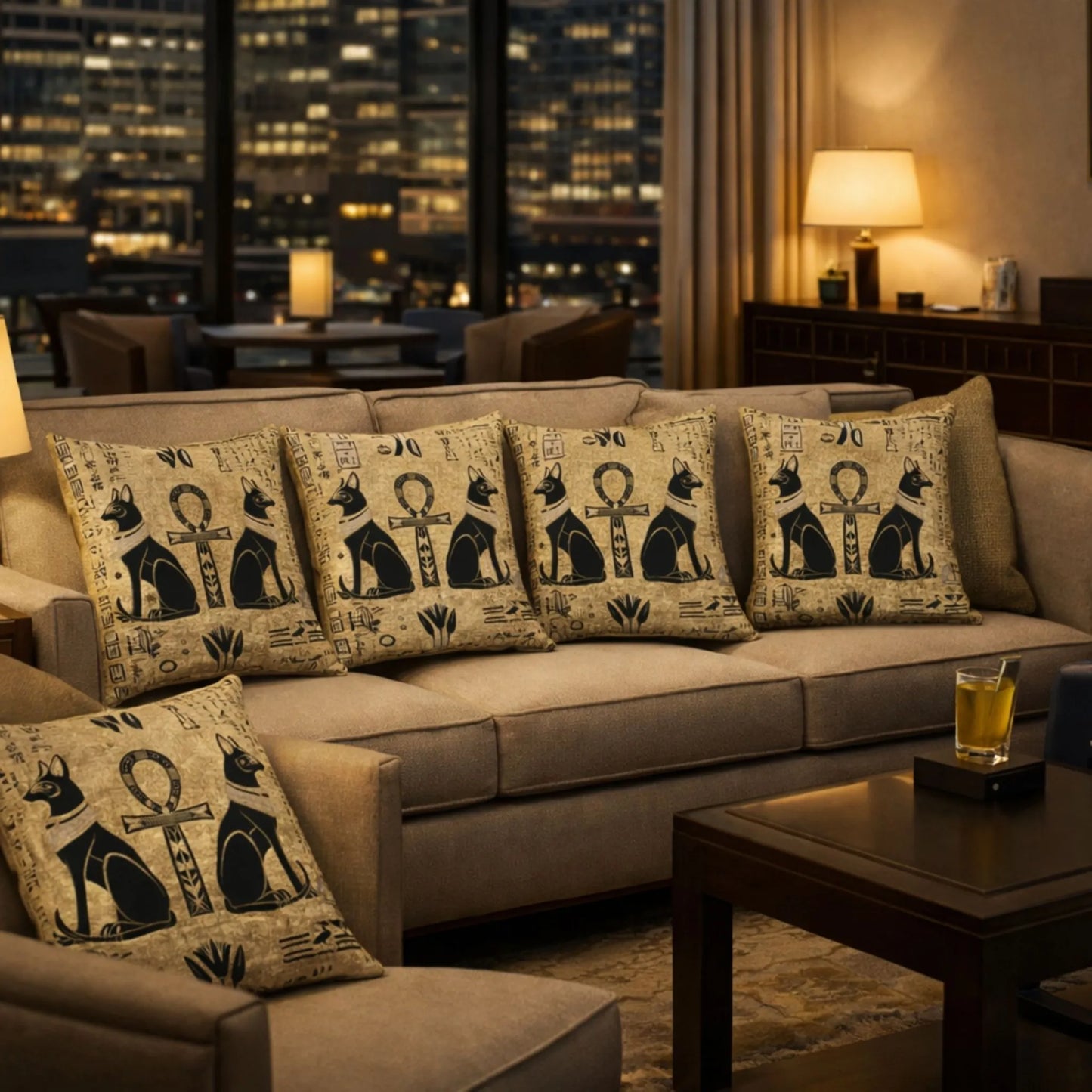 egyptian-cat-ankh-cushion-beige-design