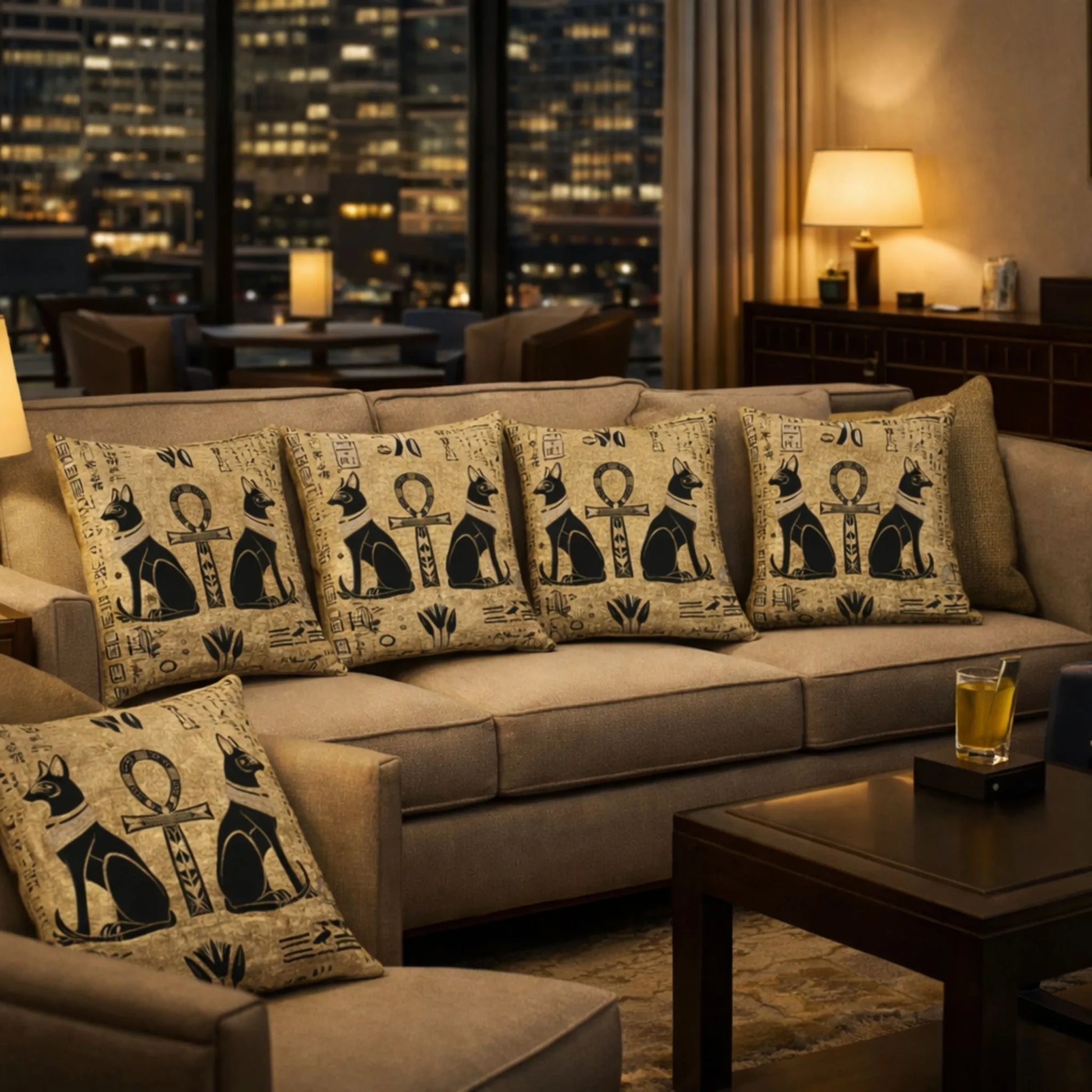 egyptian-cat-ankh-cushion-beige-design