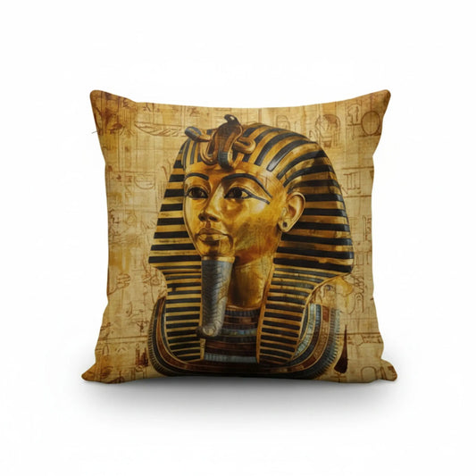 egyptian-pharaoh-face-cushion-gold-design-front-view