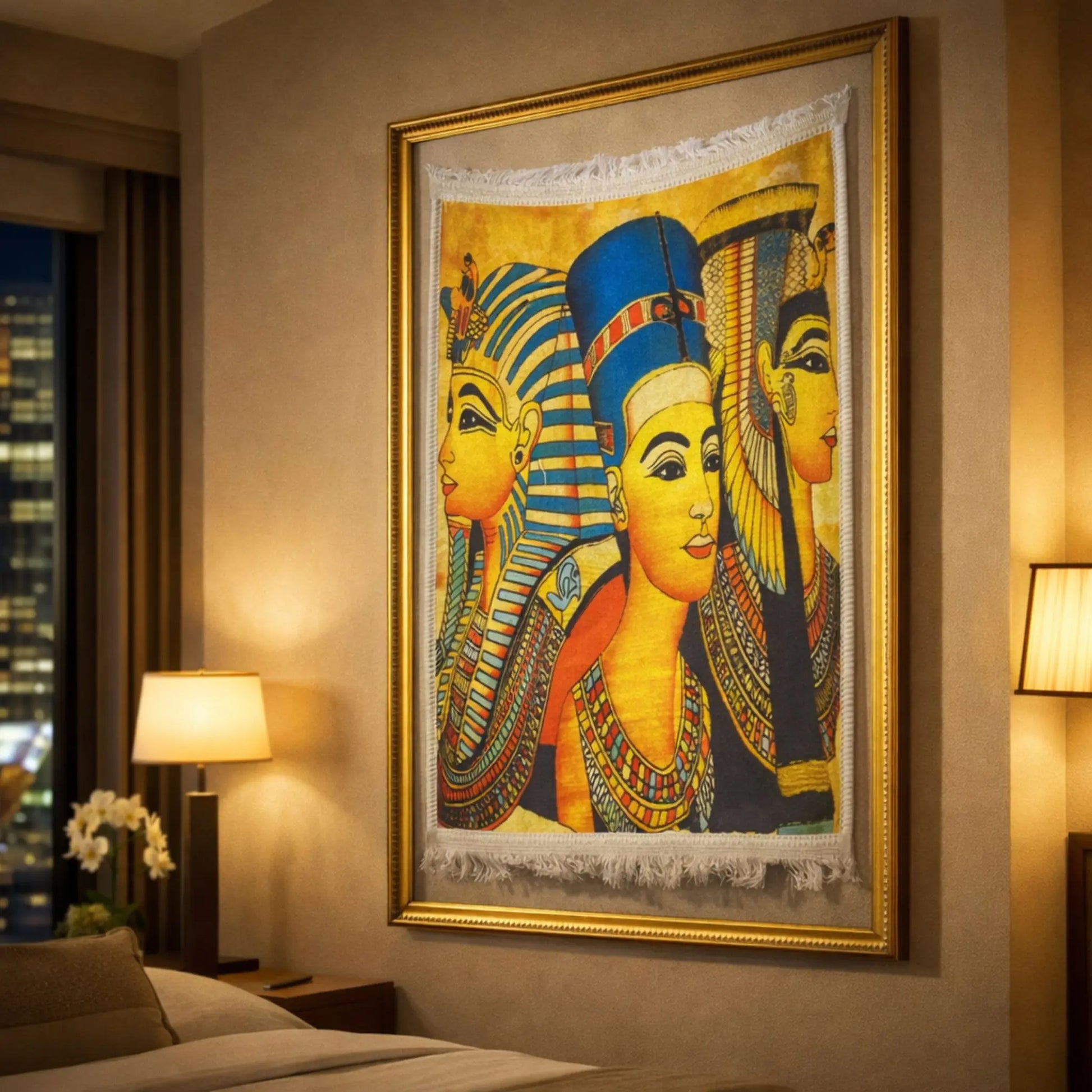 egyptian-pharaoh-queen-framed-wall-rug