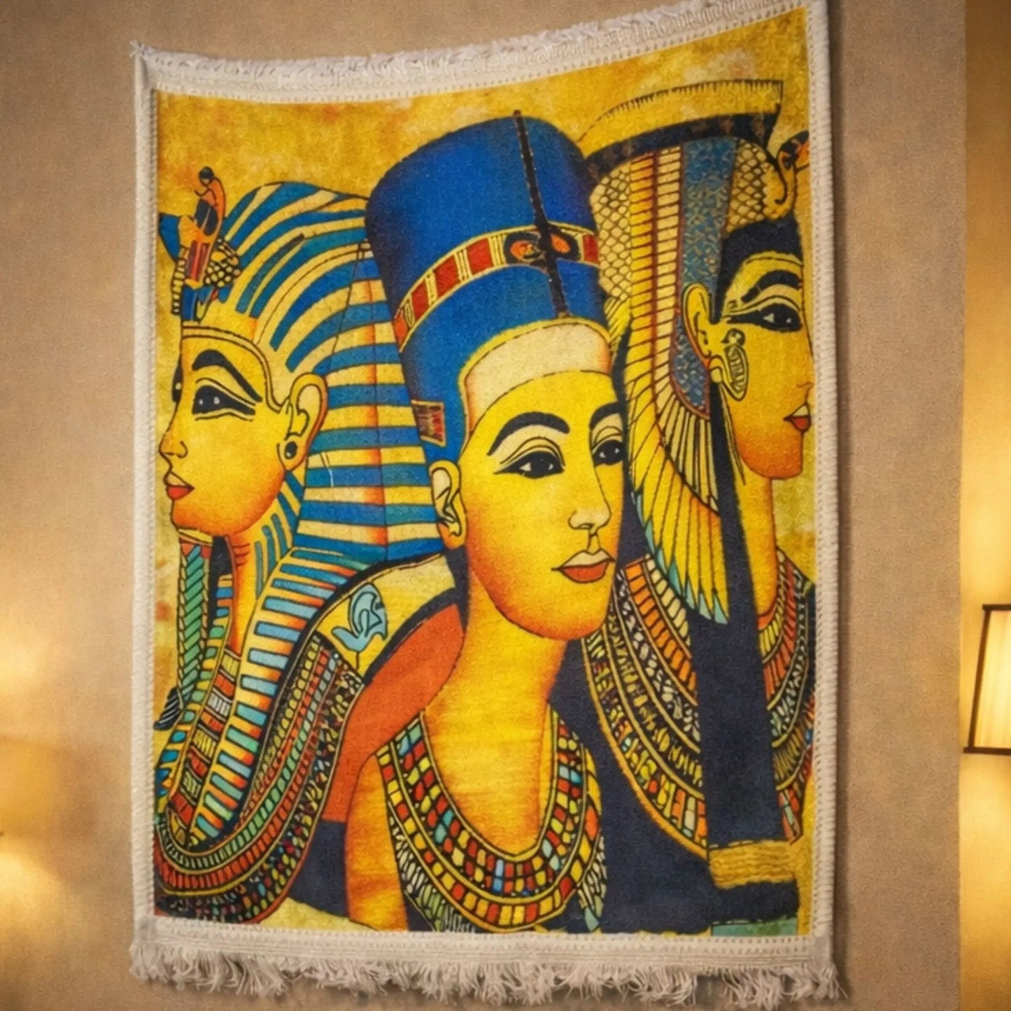 egyptian-pharaoh-queen-wall-rug-front-view
