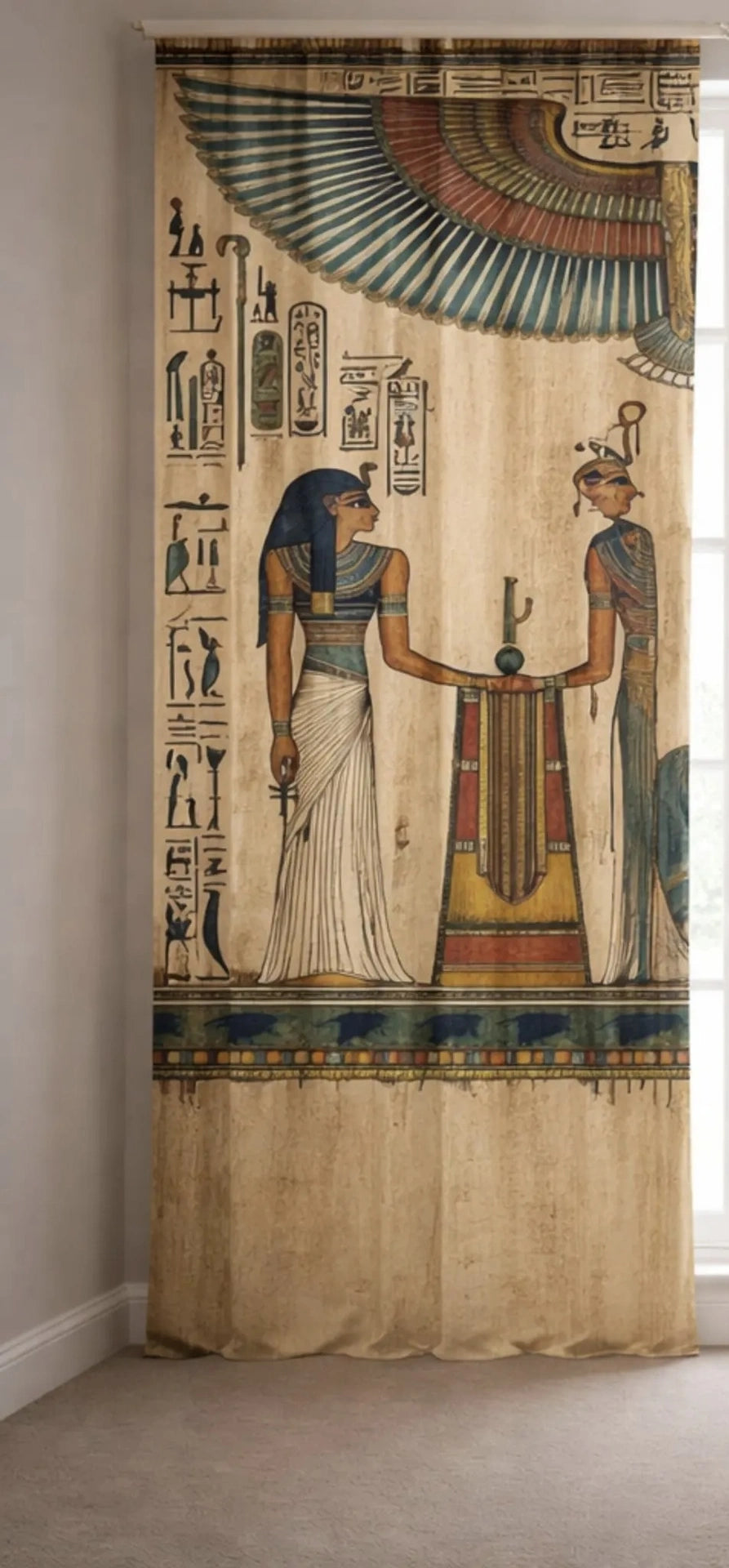 ستارة فرعونية بتصميم جداريات إيزيس المجنحة| ديكور مصري قديم فاخر