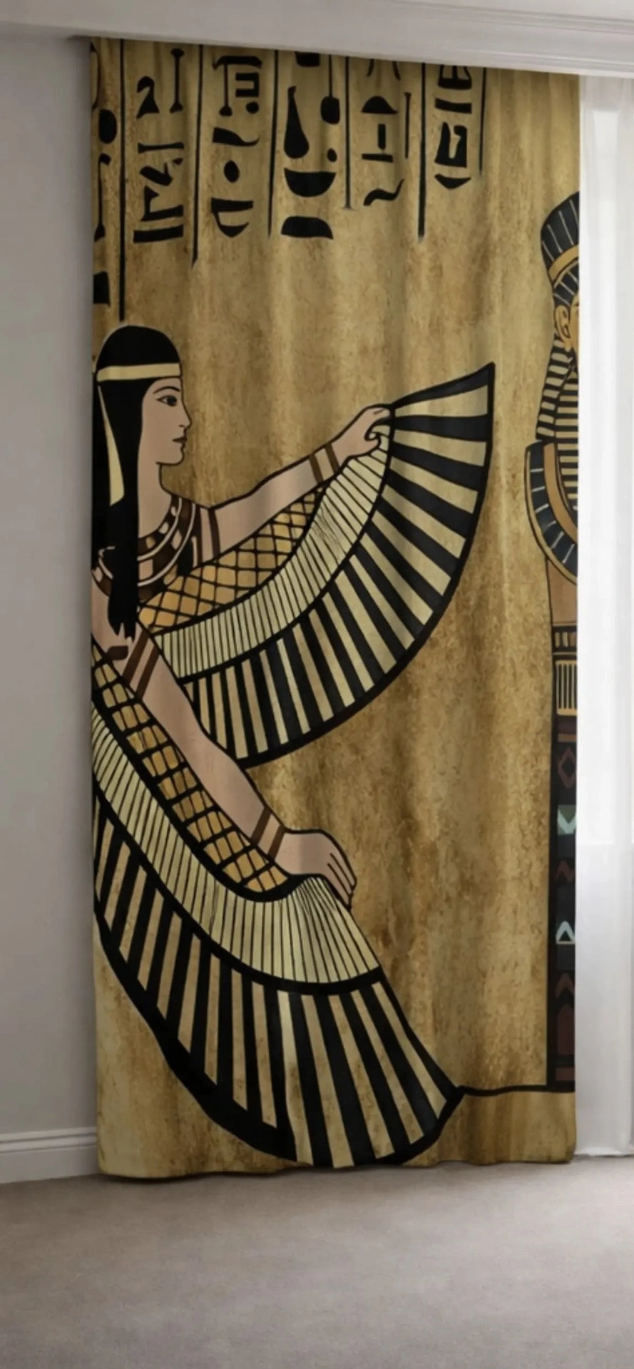 egyptian pharaonic queen curtains left view