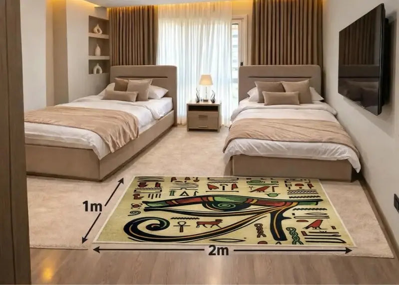  بديل سجاد فرعوني فاخر – تصميم عين حورس والنقوش الهيروغليفية