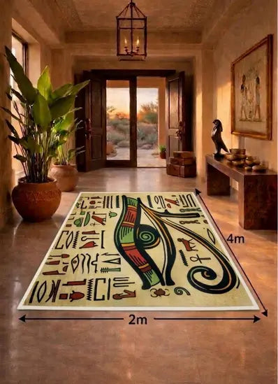  بديل سجاد فرعوني فاخر – تصميم عين حورس والنقوش الهيروغليفية