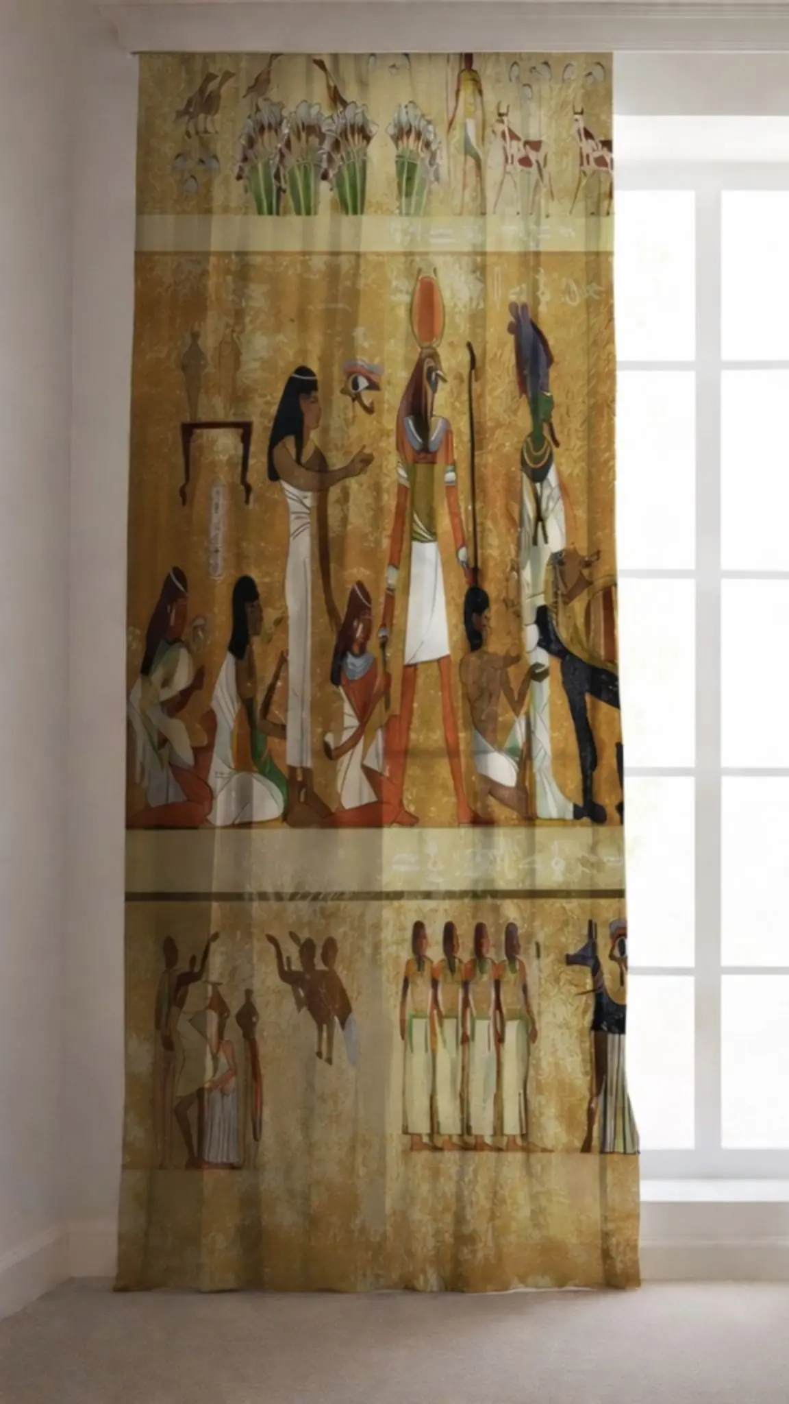 ستارة فرعونية بتصميم  جداريات فرعونية ذهبية | ديكور مصري قديم فاخر