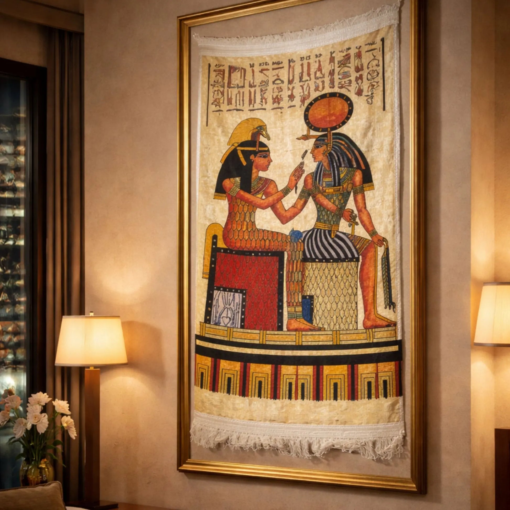 pharaonic-framed-wall-hanging-ancient-egypt-royal-scene