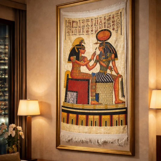 pharaonic-framed-wall-hanging-ancient-egypt-royal-scene