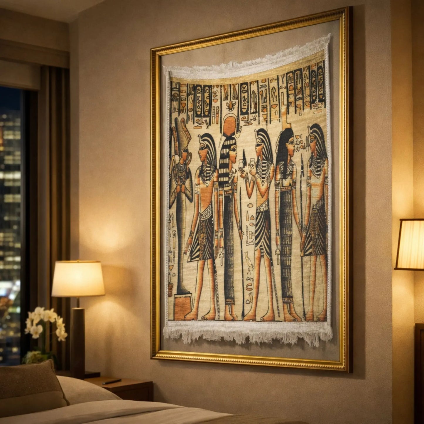 pharaonic framed wall hanging Egyptian hieroglyphics