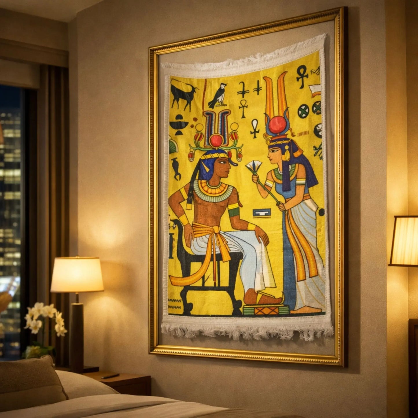 pharaonic-wall-framed-hanging-egyptian-royal-scene-yellow