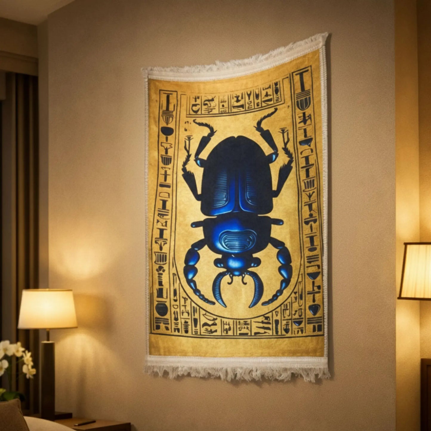 pharaonic-wall-hanging-blue-scarab-gold