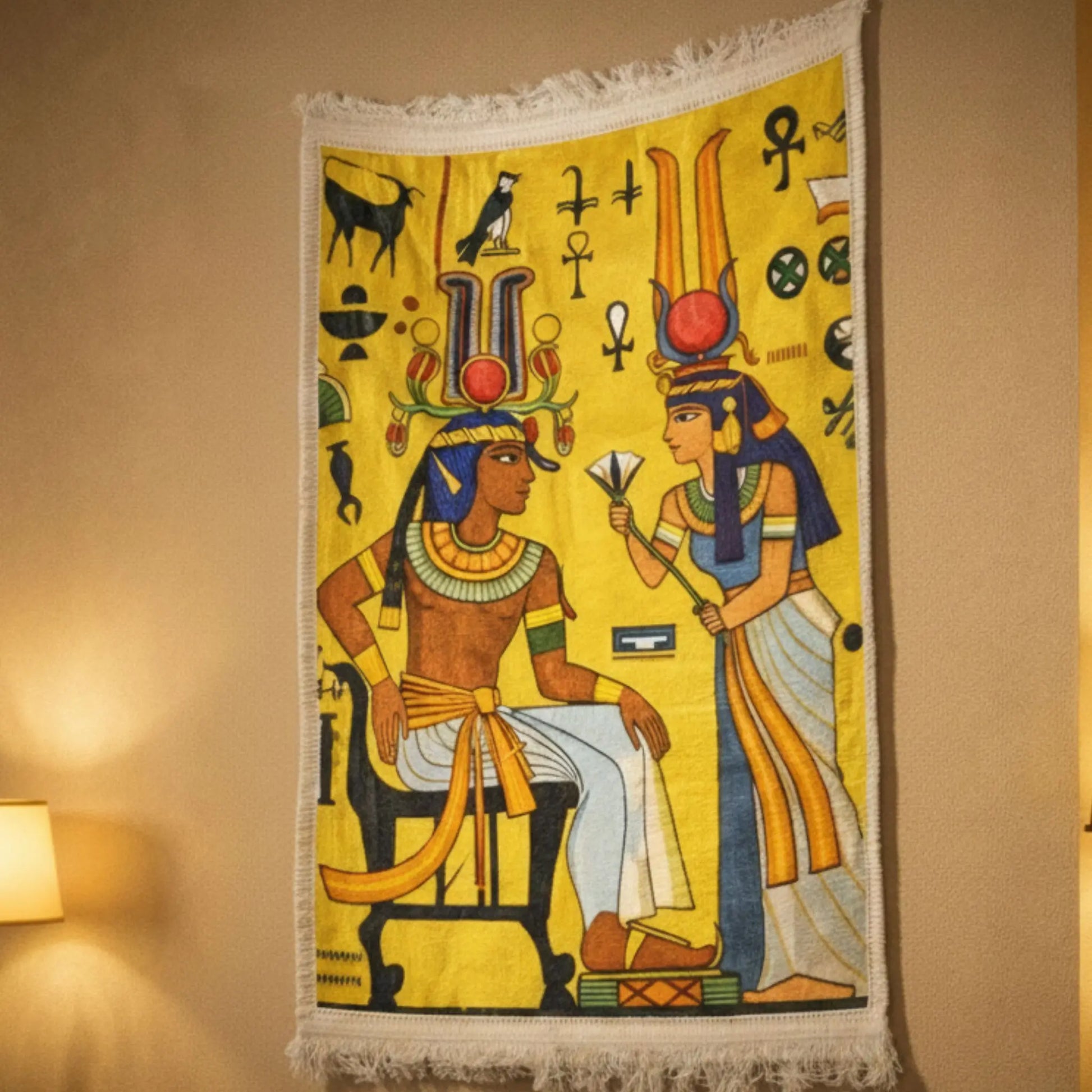 pharaonic-wall-hanging-egyptian-royal-scene-yellow-front-view
