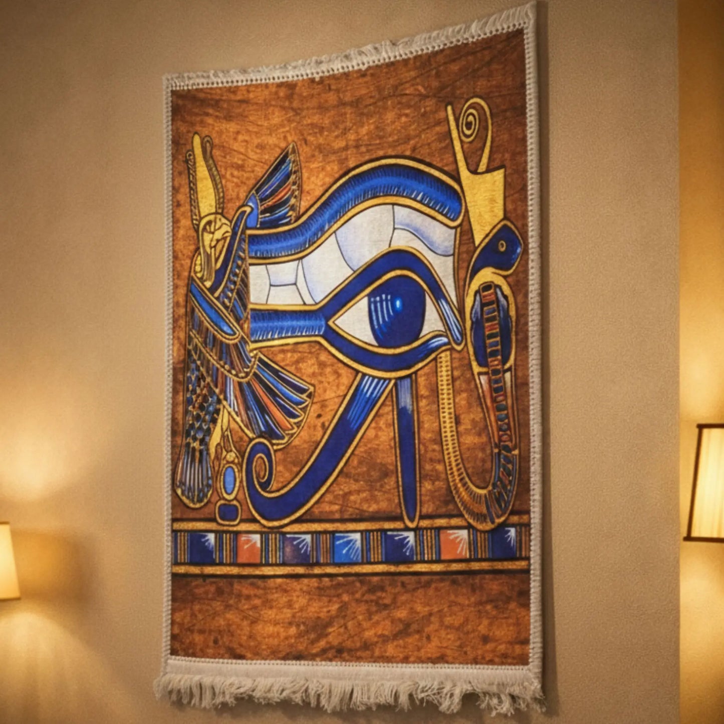 pharaonic-wall-hanging-eye-of-horus-blue-gold-front-view