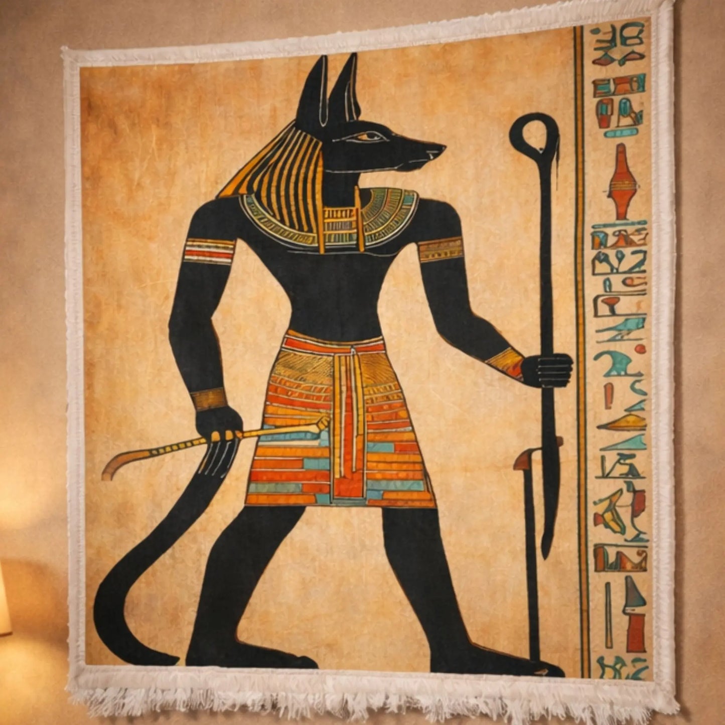 pharaonic-wall-rug-Anubis-design-front-view