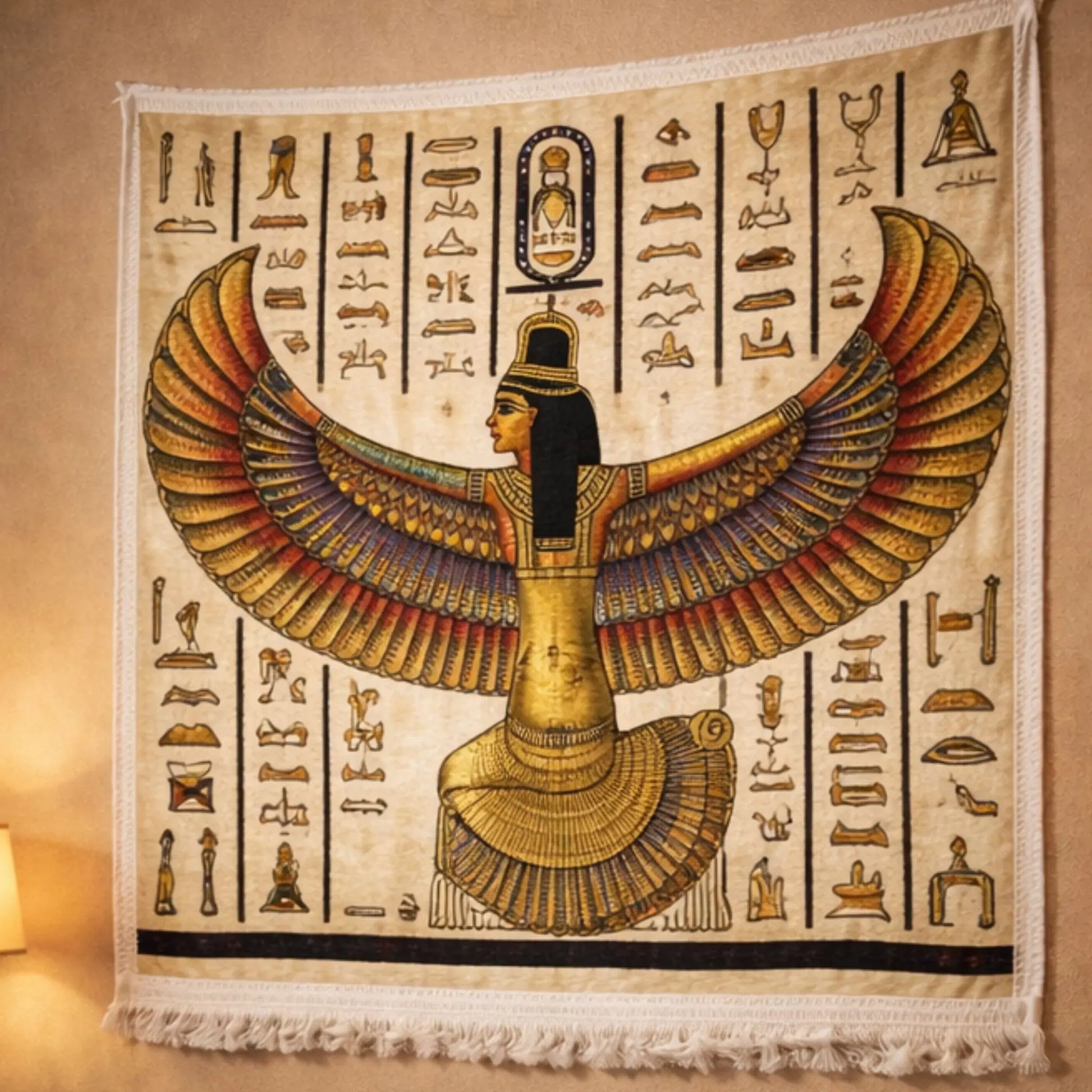 pharaonic-wall-rug-isis-goddess-design-front-view
