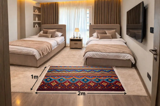  بديل سجاد فاخر  تصميم نقوش تراثية هندسية ملونة