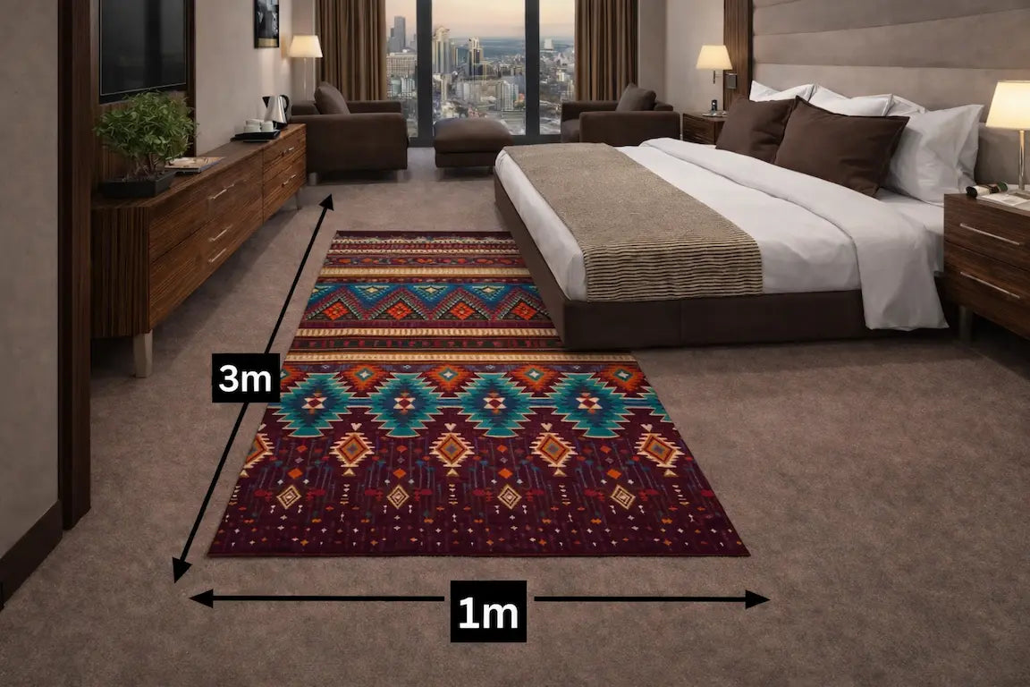  بديل سجاد فاخر  تصميم نقوش تراثية هندسية ملونة